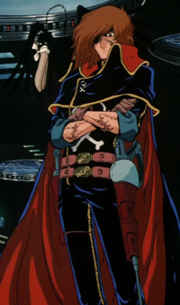 Harlock is THE pirate man. He's got the eye patch and the bird and everything.